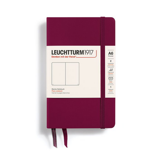 Leuchtturm1917 A6 Pocket Hardcover Plain Notebook - Port Red