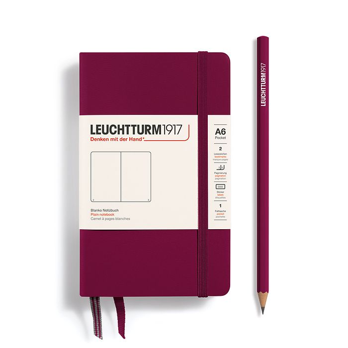 Leuchtturm1917 A6 Pocket Hardcover Plain Notebook - Port Red