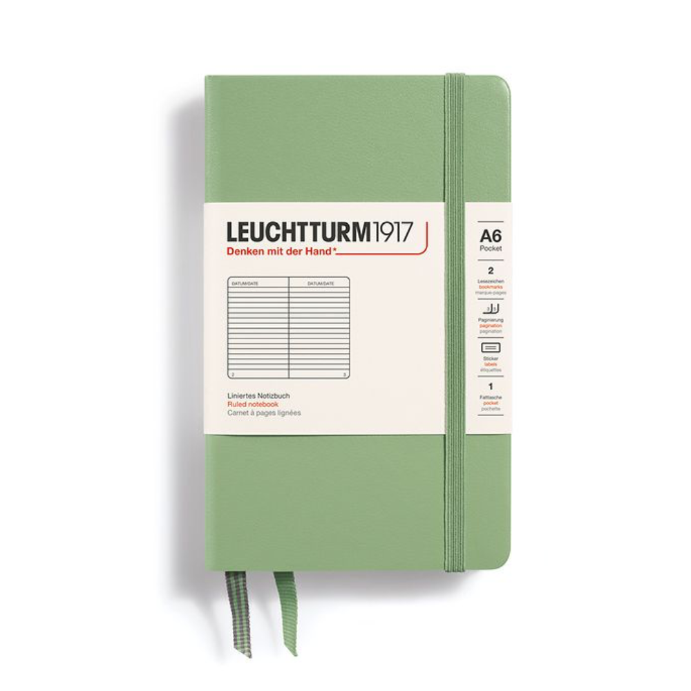 Leuchtturm1917 A6 Pocket Hardcover Ruled Notebook - Sage