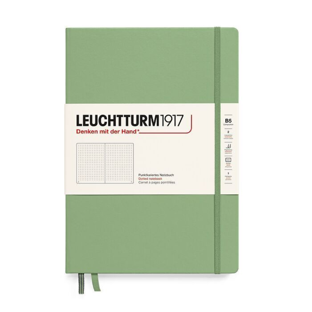 Leuchtturm1917 Composition B5 Hardcover Dotted Notebook - Sage