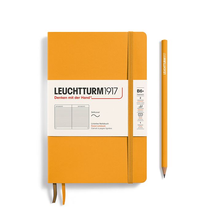 Leuchtturm1917 B6+ Paperback Softcover Ruled Notebook - Black