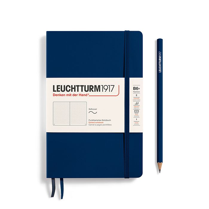 Leuchtturm1917 B6+ Paperback Softcover Dotted Notebook - Navy