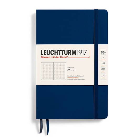 Leuchtturm1917 B6+ Paperback Softcover Dotted Notebook - Navy