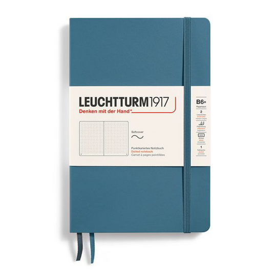 Leuchtturm1917 B6+ Paperback Softcover Dotted Notebook - Stone Blue