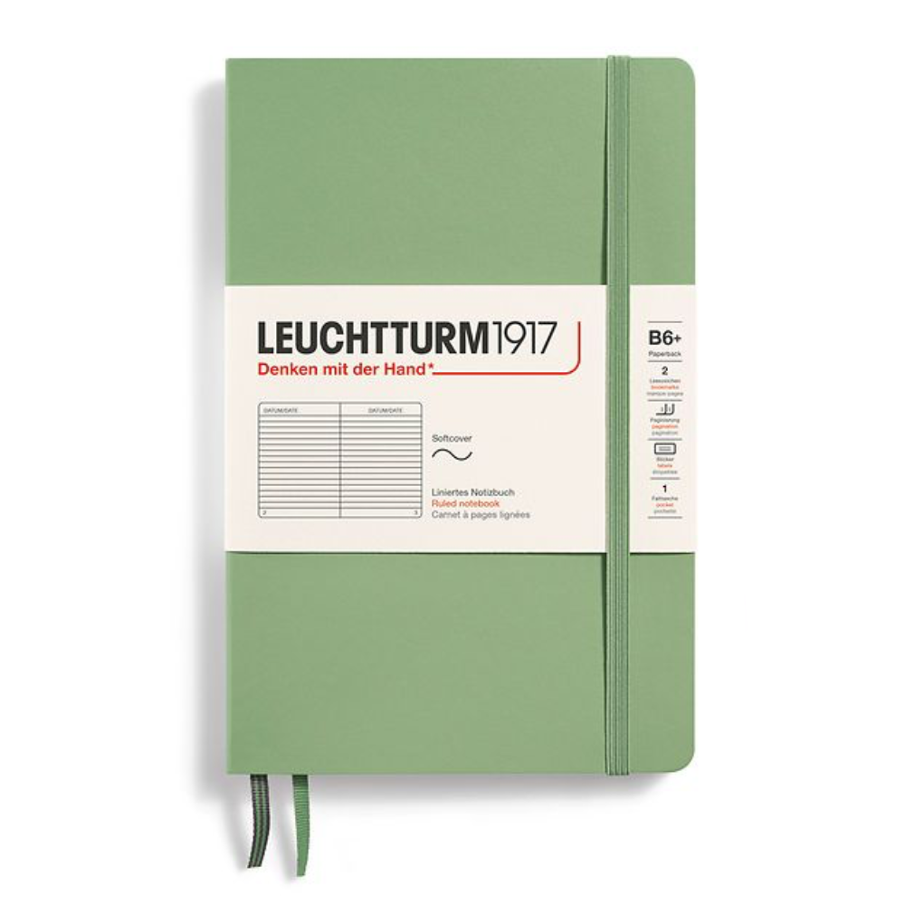 Leuchtturm1917 B6+ Paperback Softcover Ruled Notebook - Sage