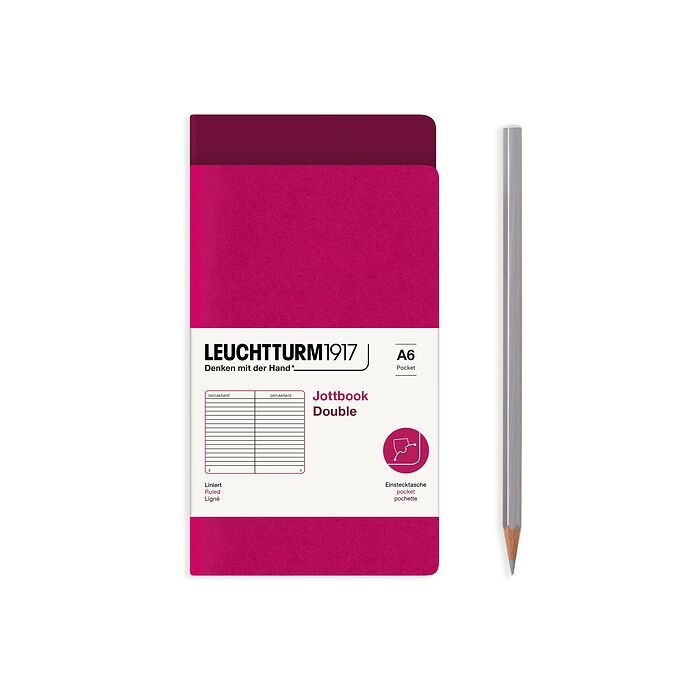 Leuchtturm1917 Jottbook A6 Pocket Flexcover Ruled Notebook Set - Berry & Port Red (Discontinued)