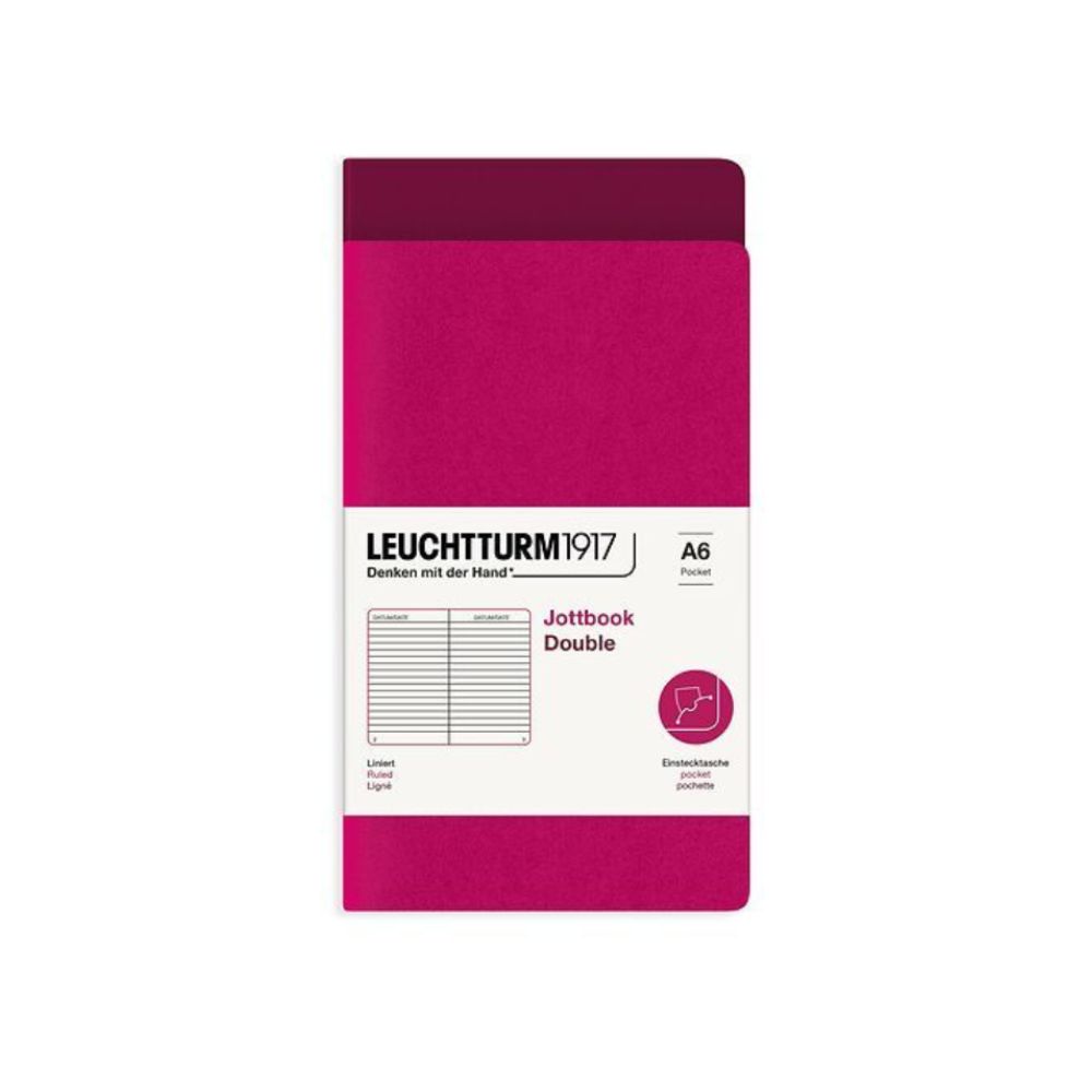 Leuchtturm1917 Jottbook A6 Pocket Flexcover Ruled Notebook Set - Berry & Port Red (Discontinued)