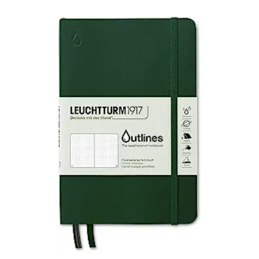 Leuchtturm1917 Outlines Paperback B6+ Softcover Dotted Notebook - Walden Green