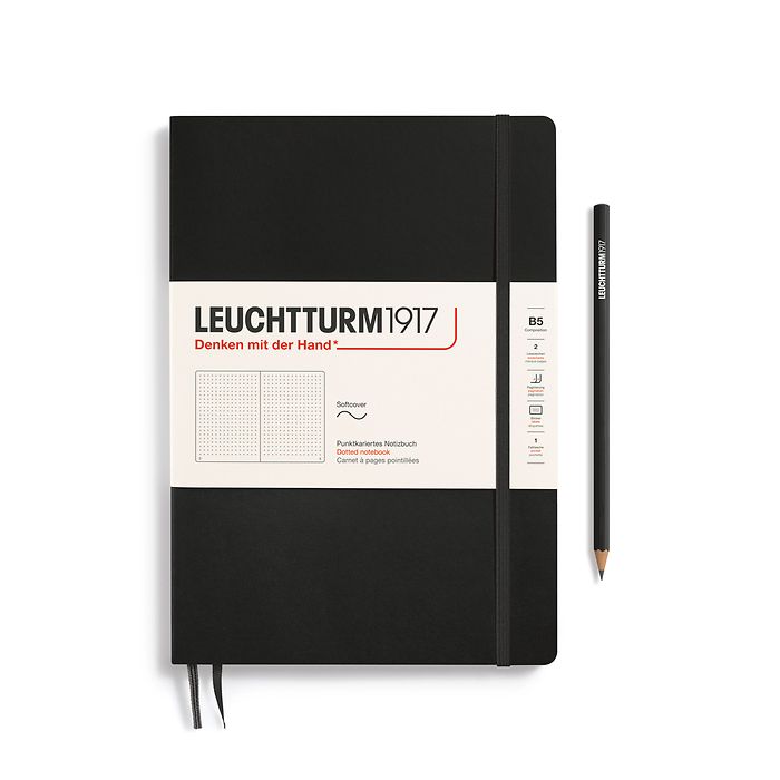 Leuchtturm1917 Composition B5 Softcover Dotted Notebook - Black