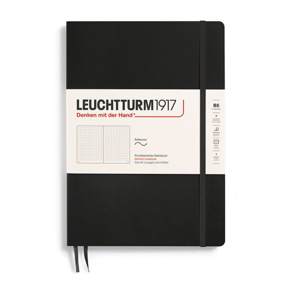 Leuchtturm1917 Composition B5 Softcover Dotted Notebook - Black