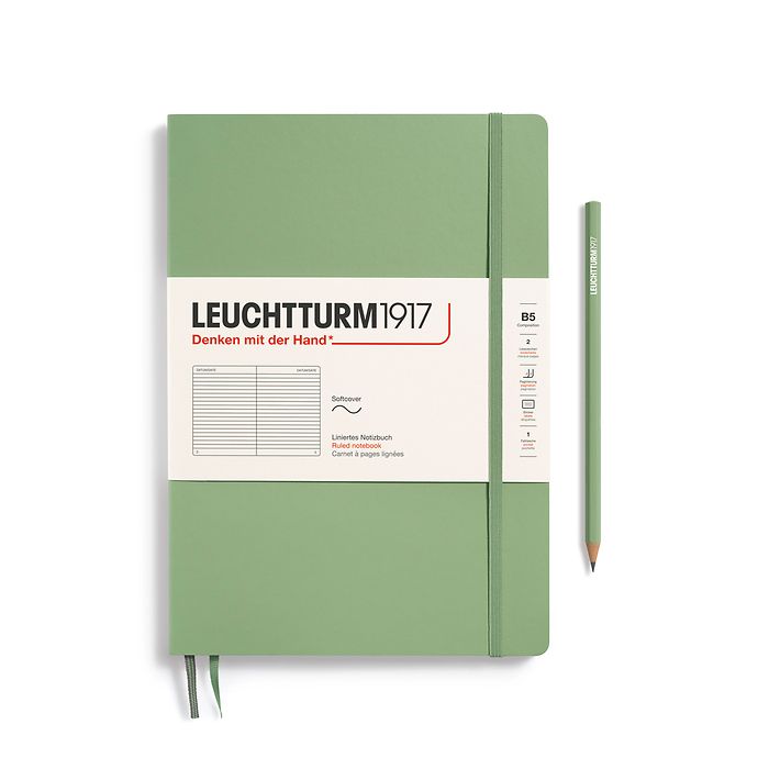 Leuchtturm1917 Composition B5 Softcover Ruled Notebook - Sage