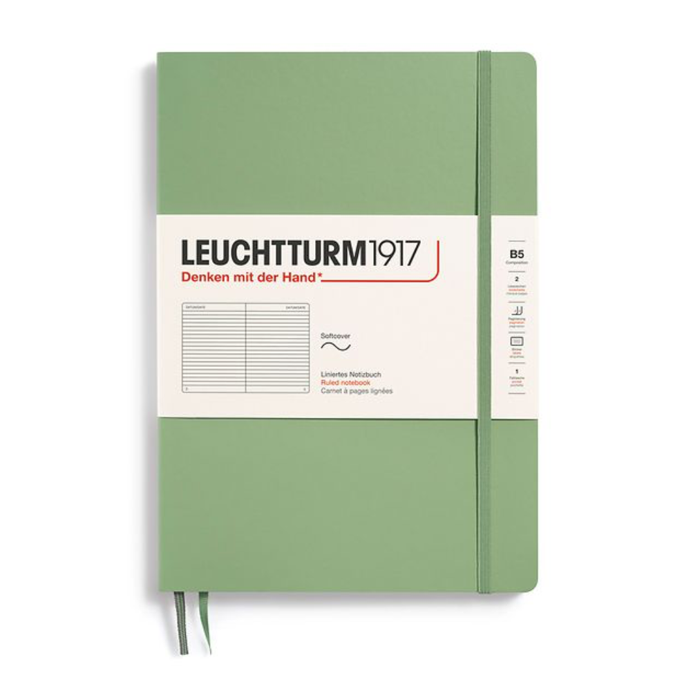 Leuchtturm1917 Composition B5 Softcover Ruled Notebook - Sage