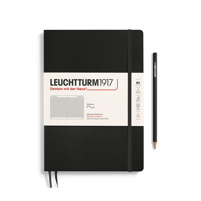 Leuchtturm1917 Composition B5 Softcover Squared Notebook - Black