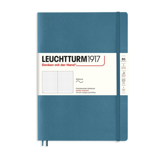 Leuchtturm1917 Composition B5 Softcover Dotted Notebook - Stone Blue