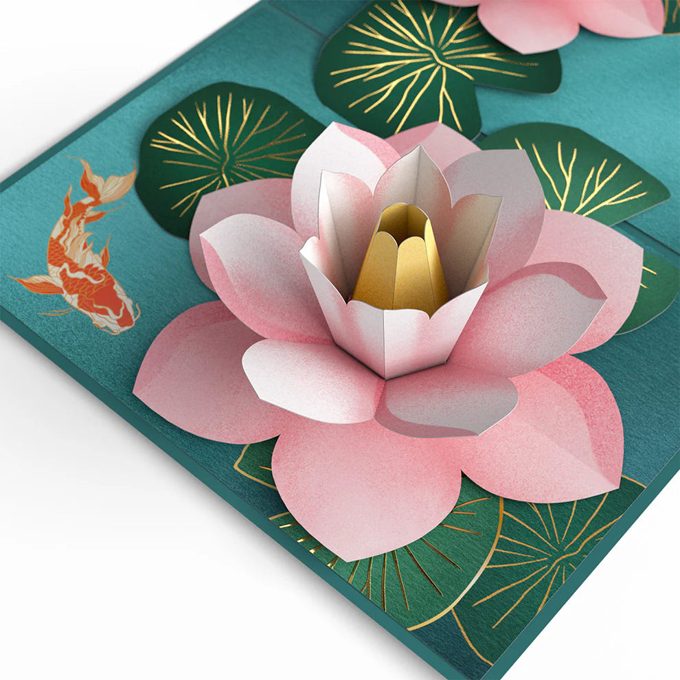 Lovepop Pop-Up Card - Koi Fish and Lotus Pond