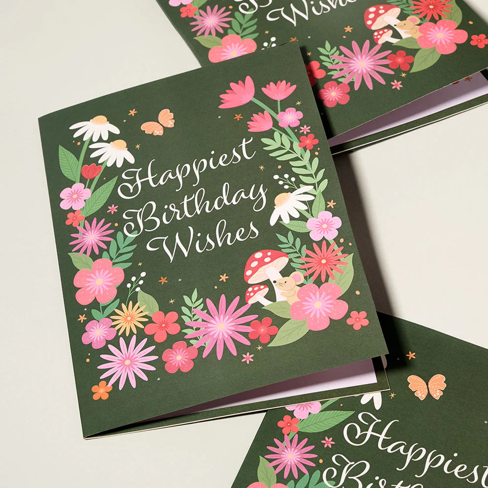 Lovepop PlushPop-Up Card - 'Happiest Birthday Wishes' Floral Field Mouse