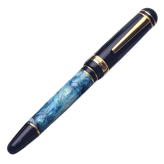 Laban 325 Fountain Pen - Teal Abalone in Black (Jonathon Brooks Special Edition)