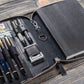 Galen Leather A5 Zippered Notebook Folio - Black