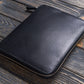 Galen Leather A5 Zippered Notebook Folio - Black