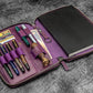 Galen Leather A5 Zippered Notebook Folio - Purple