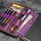 Galen Leather A5 Zippered Notebook Folio - Purple