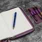 Galen Leather A5 Zippered Notebook Folio - Purple