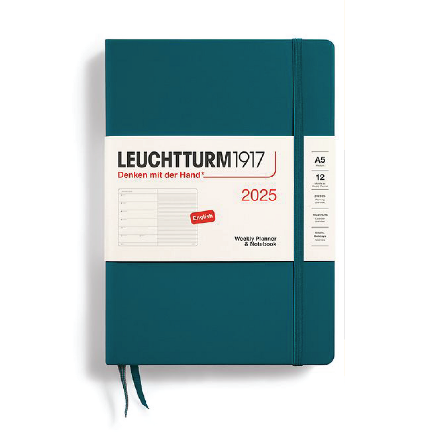 Leuchtturm1917 2025 A5 Weekly Planner and Notebook - Pacific Green