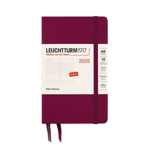 Leuchtturm1917 2025 Pocket A6 Hardcover Daily Planner - Port Red