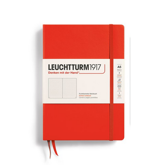 Leuchtturm1917 A5 Medium Hardcover Dotted Notebook - Lobster