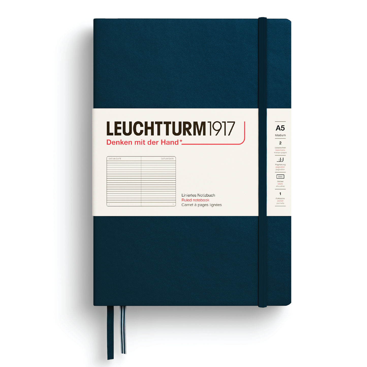 Leuchtturm1917 A5 Medium Hardcover Ruled Notebook - Deep Sea