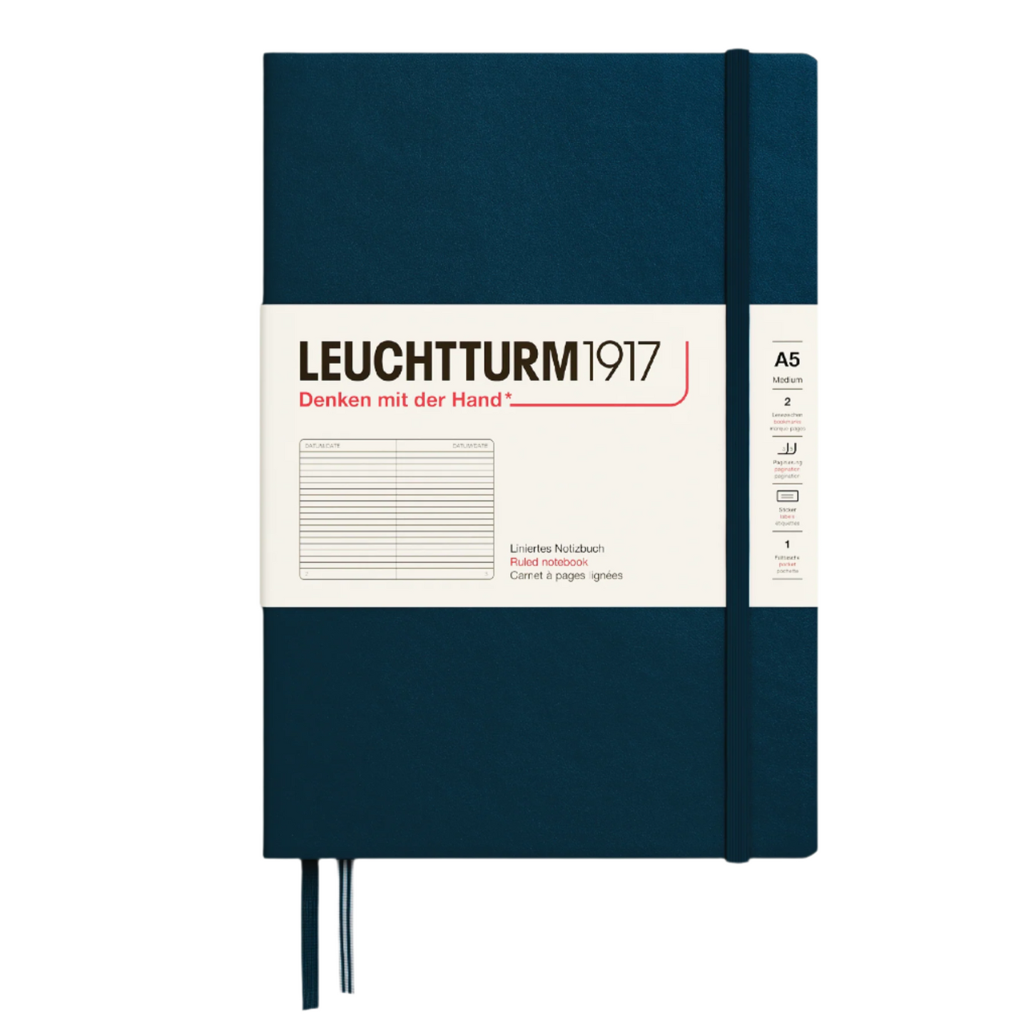 Leuchtturm1917 A5 Medium Hardcover Ruled Notebook - Deep Sea