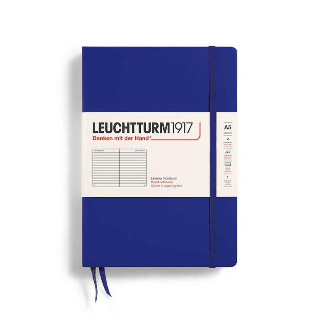 Leuchtturm1917 A5 Medium Hardcover Ruled Notebook - Ink