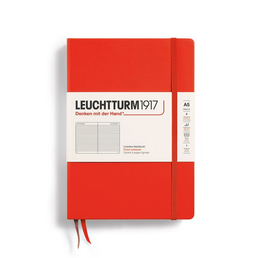 Leuchtturm1917 A5 Medium Hardcover Ruled Notebook - Lobster