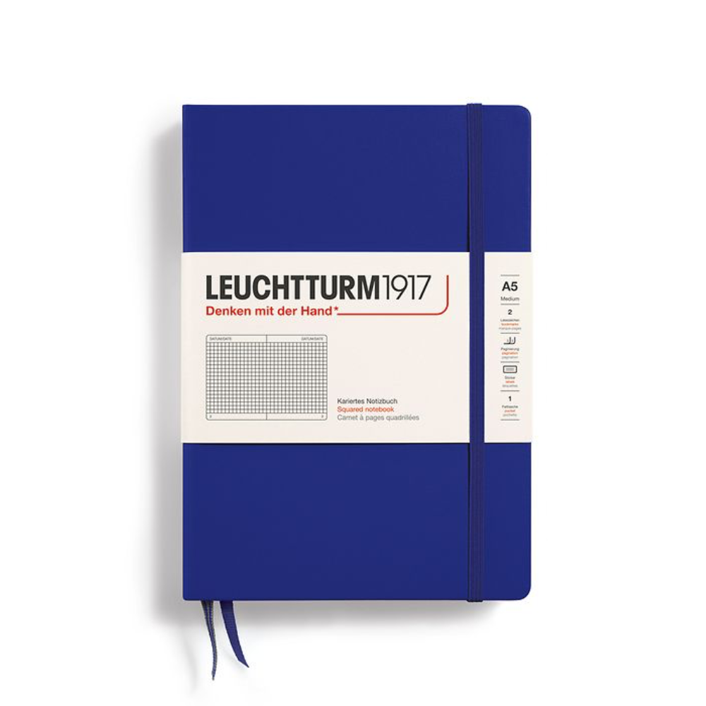 Leuchtturm1917 A5 Medium Hardcover Squared Notebook - Ink