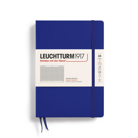 Leuchtturm1917 A5 Medium Hardcover Squared Notebook - Ink