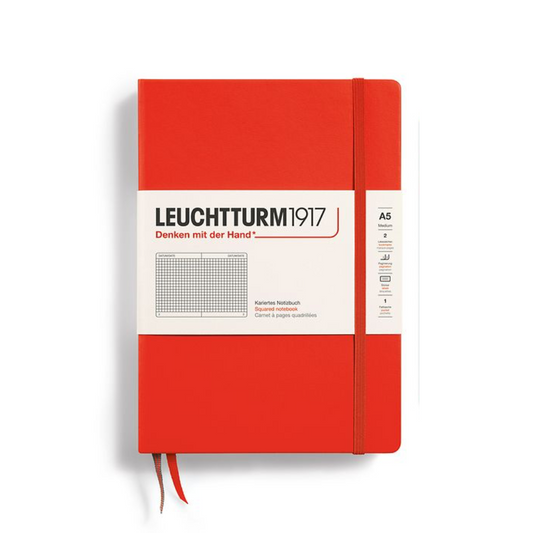 Leuchtturm1917 A5 Medium Hardcover Squared Notebook - Lobster