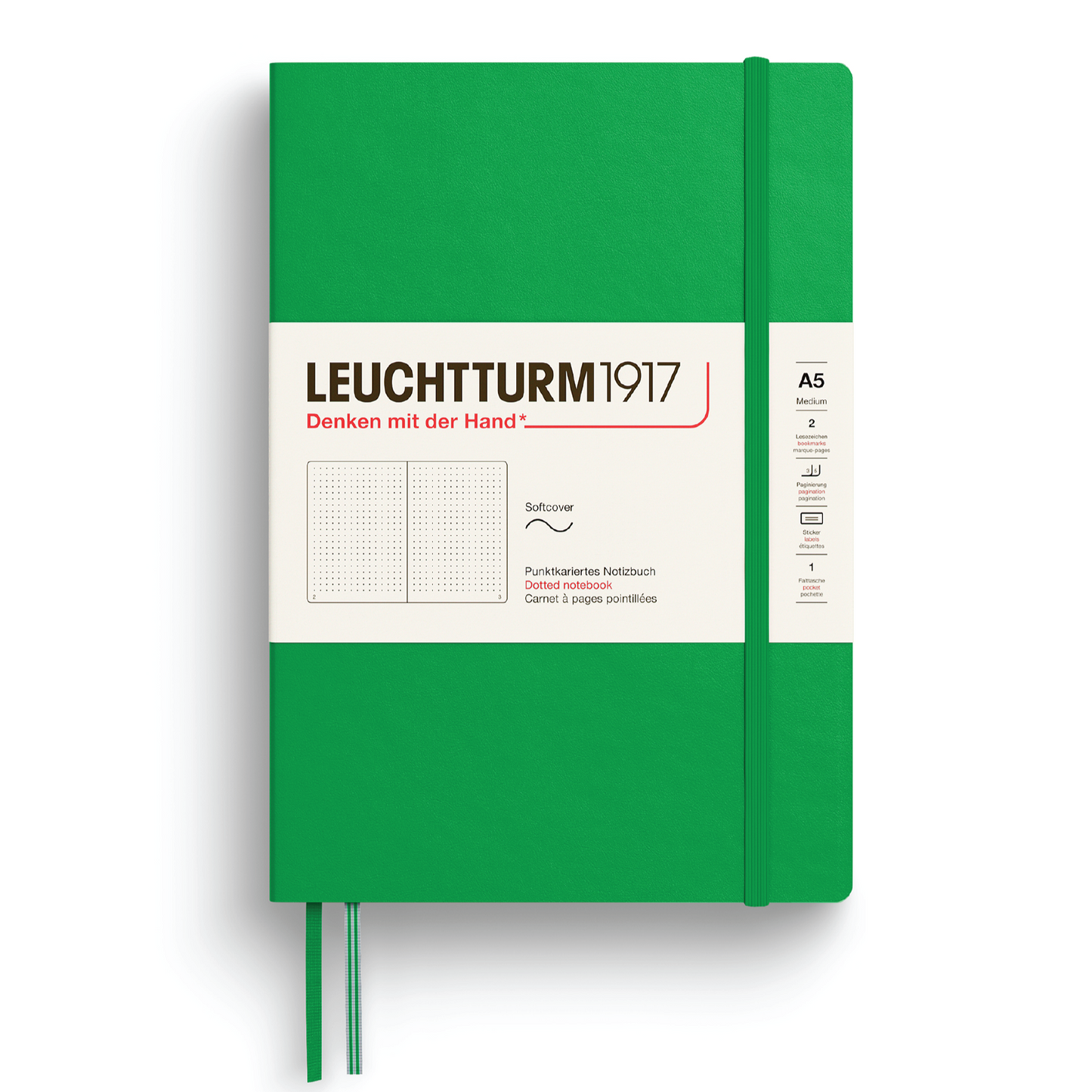 Leuchtturm1917 A5 Medium Softcover Dotted Notebook - Spring Leaf