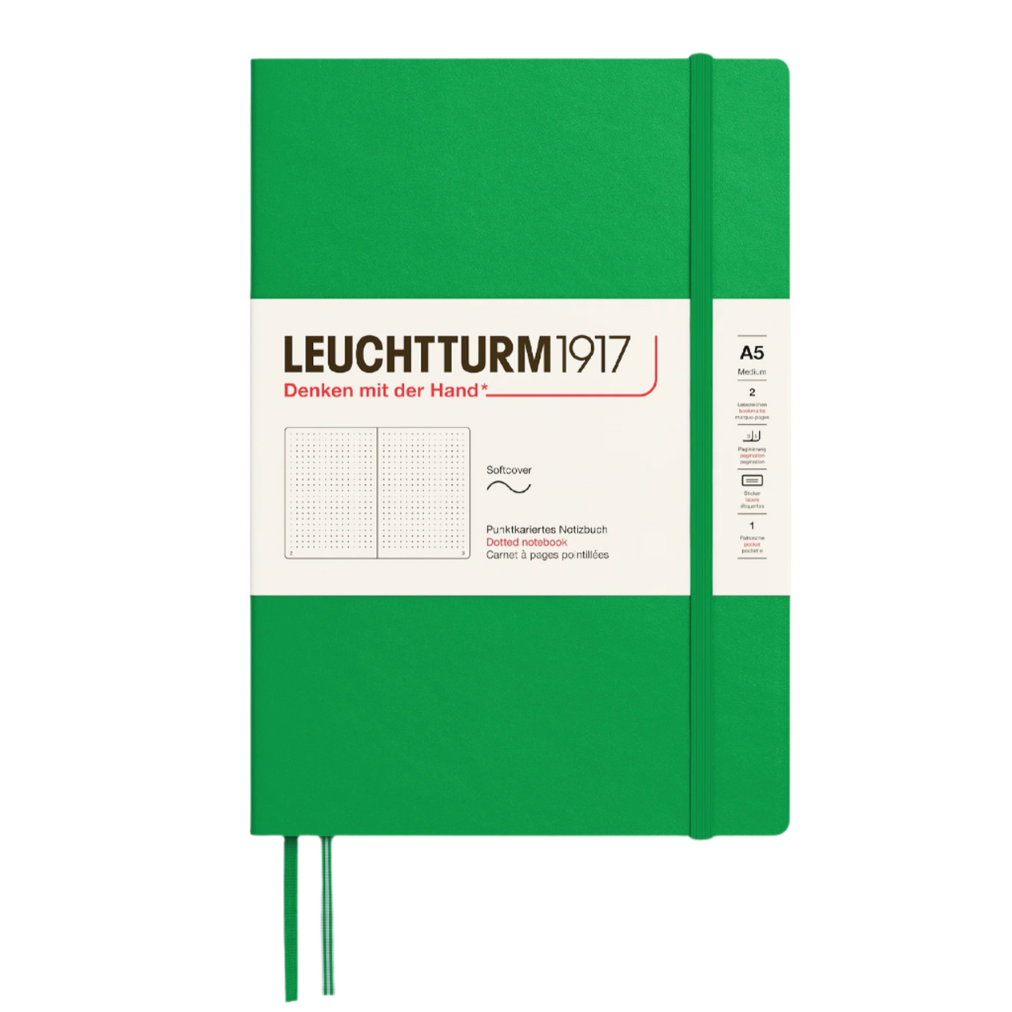 Leuchtturm1917 A5 Medium Softcover Dotted Notebook - Spring Leaf