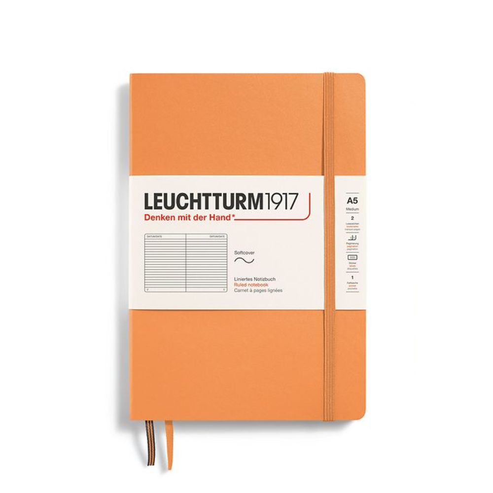 Leuchtturm1917 A5 Medium Softcover Ruled Notebook - Apricot