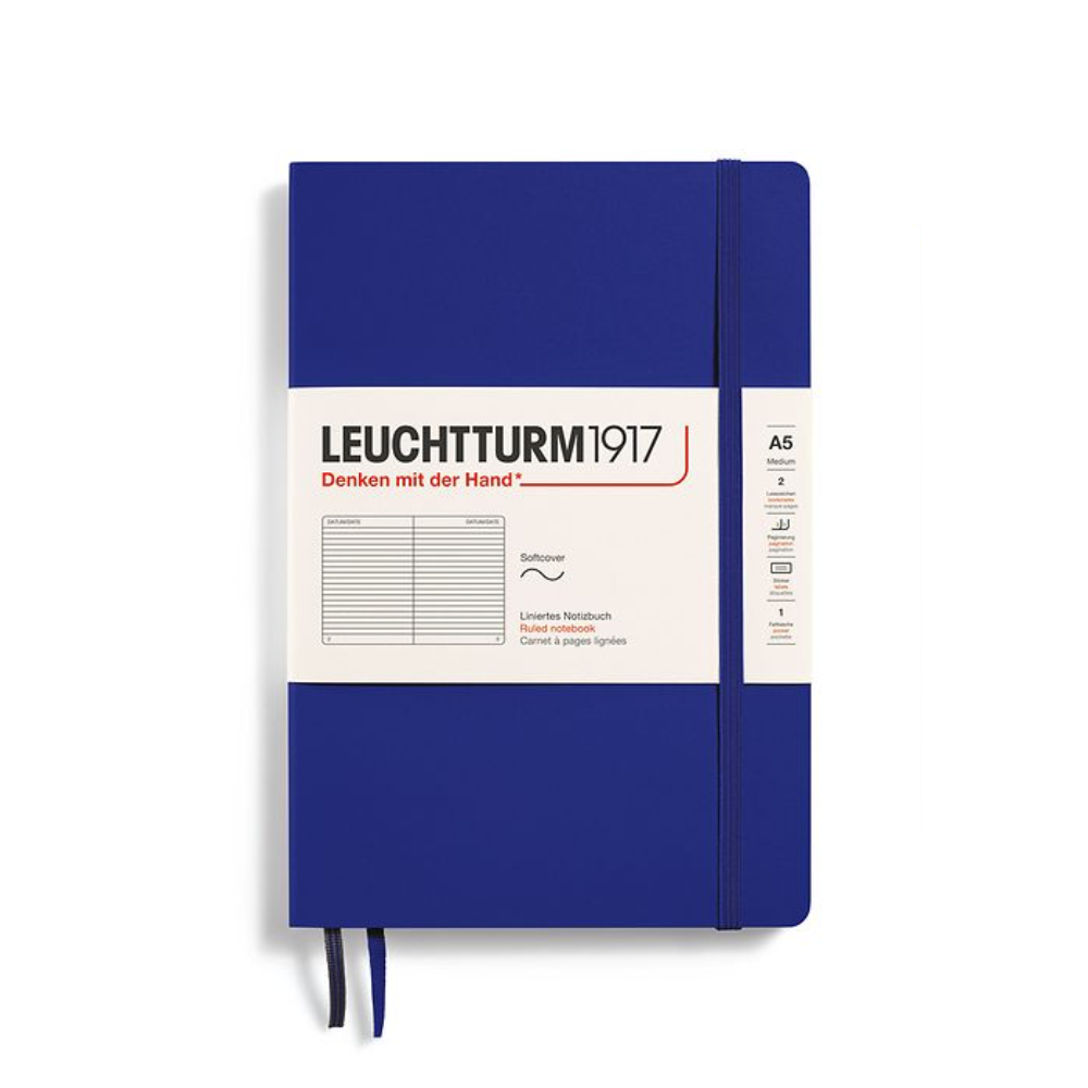 Leuchtturm1917 A5 Medium Softcover Ruled Notebook - Ink