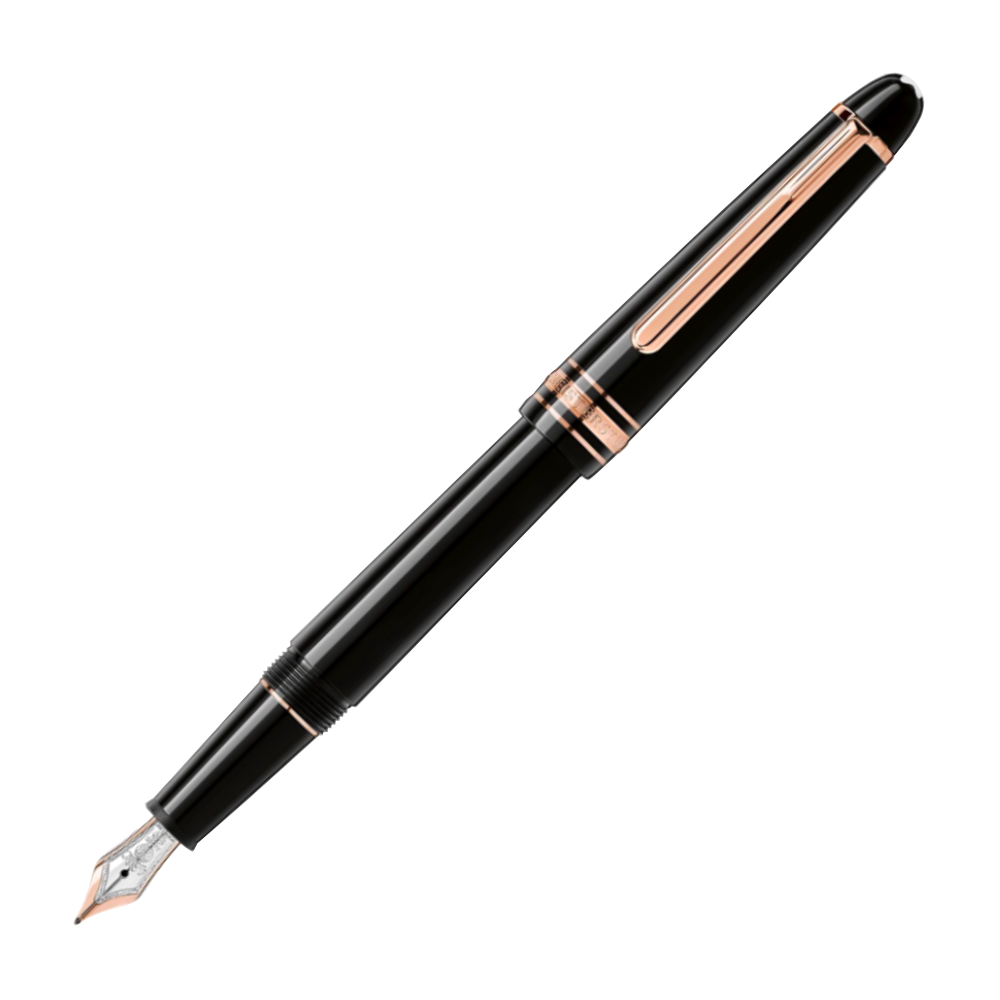 Montblanc Fountain Pen - Black with Rose Gold Trim (Meisterstück Classique)