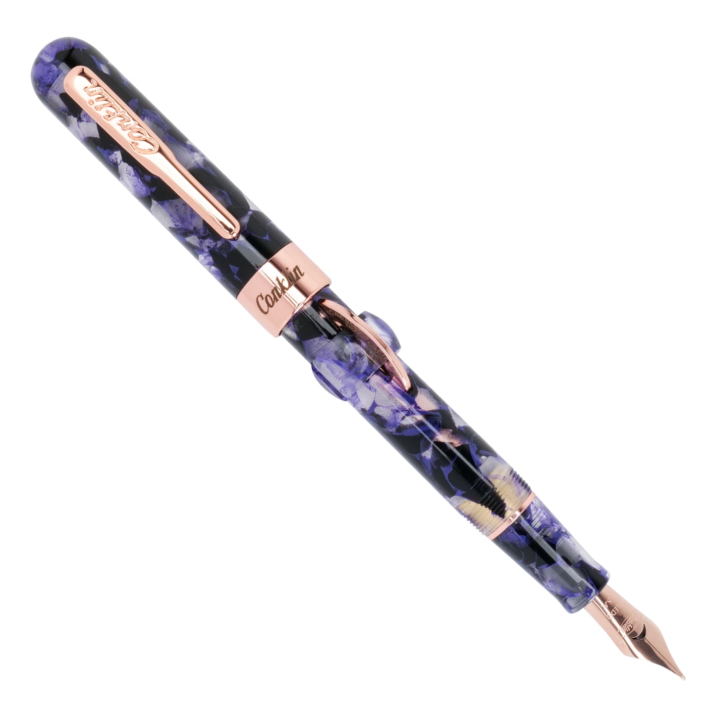 Conklin Mark Twain Demonstrator Fountain Pen - Purple Fusion with Rose Metal Trim