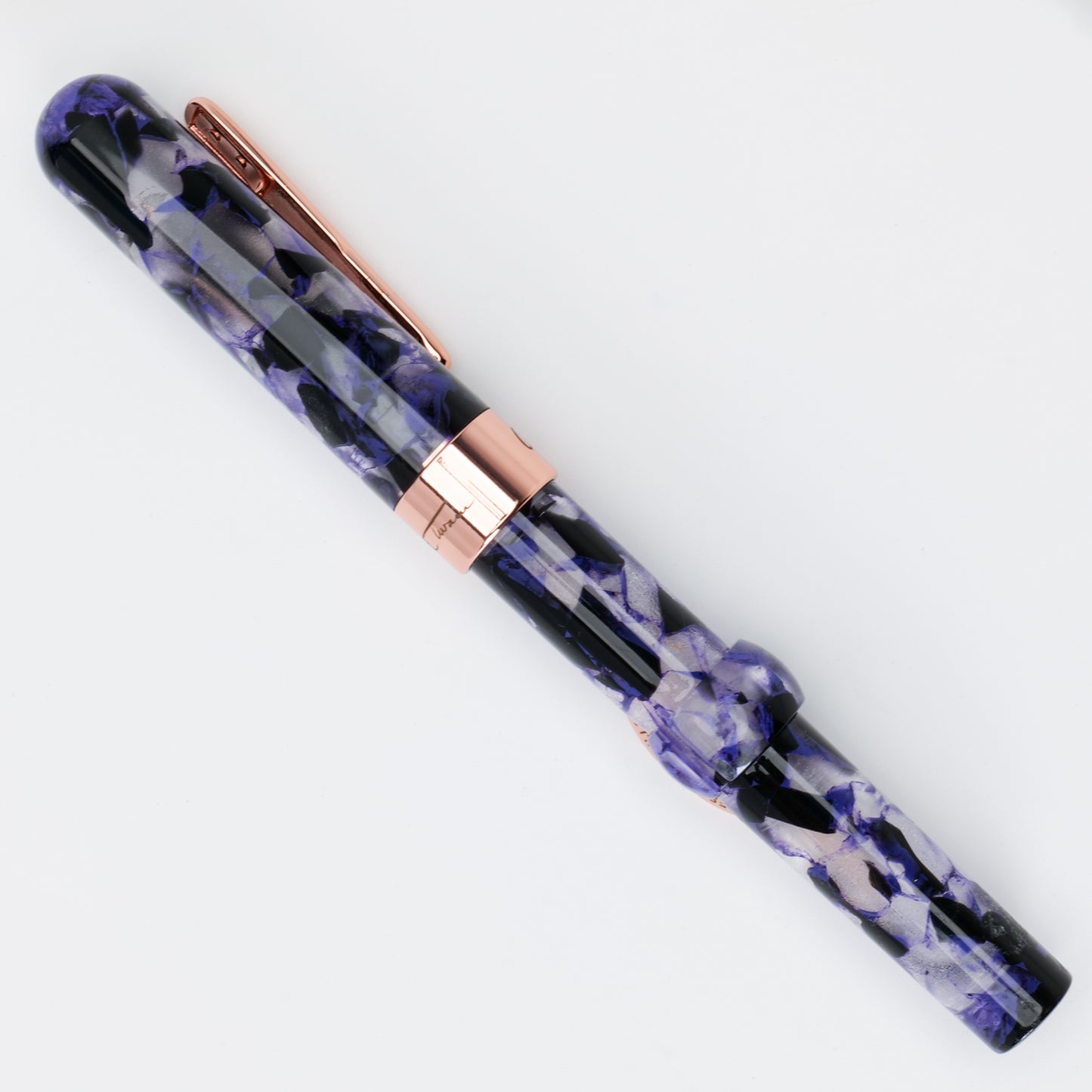 Conklin Mark Twain Demonstrator Fountain Pen - Purple Fusion with Rose Metal Trim