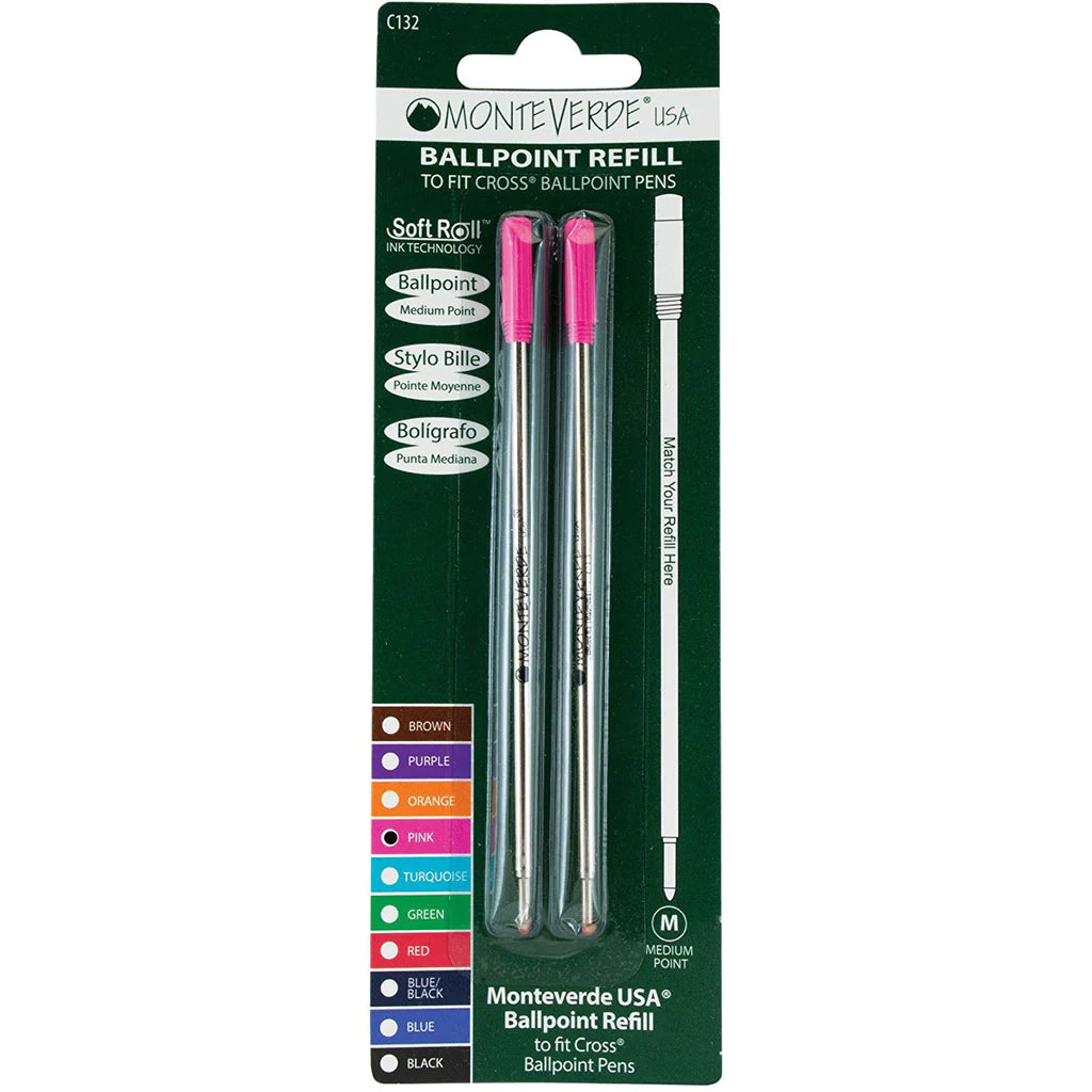 Cross Ballpoint Refills by Monteverde USA® - Pink Medium (2 ea)