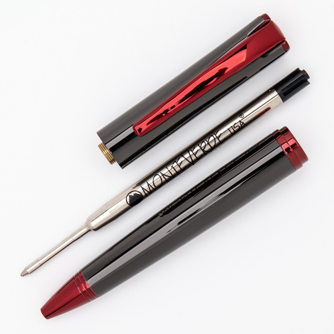 Monteverde Impressa Ballpoint - Gun Metal with Red Trim