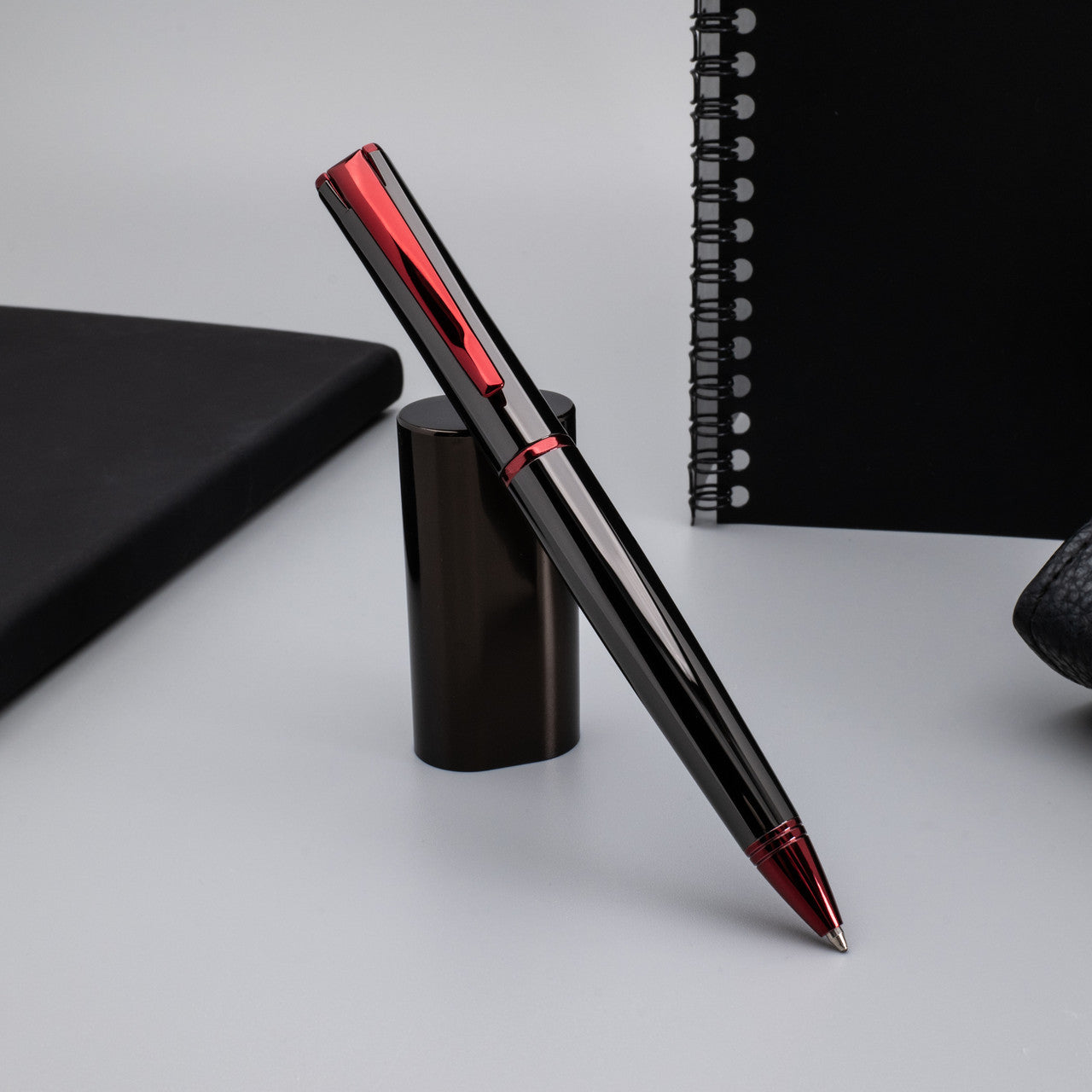 Monteverde Impressa Ballpoint - Gun Metal with Red Trim