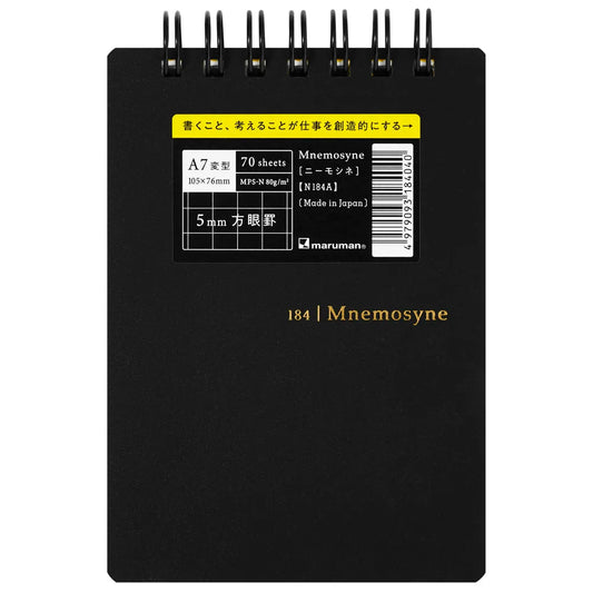 Maruman Mnemosyne N184 A7 Twin Ring Notepad - Graph