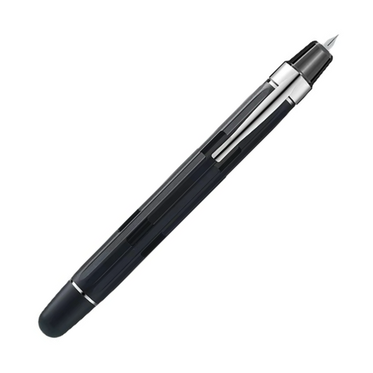 Nahvalur Eclipse Retractable Fountain Pen - Black Silver