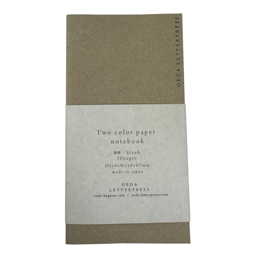 Oeda Letterpress 2 Paper Notebook Natural