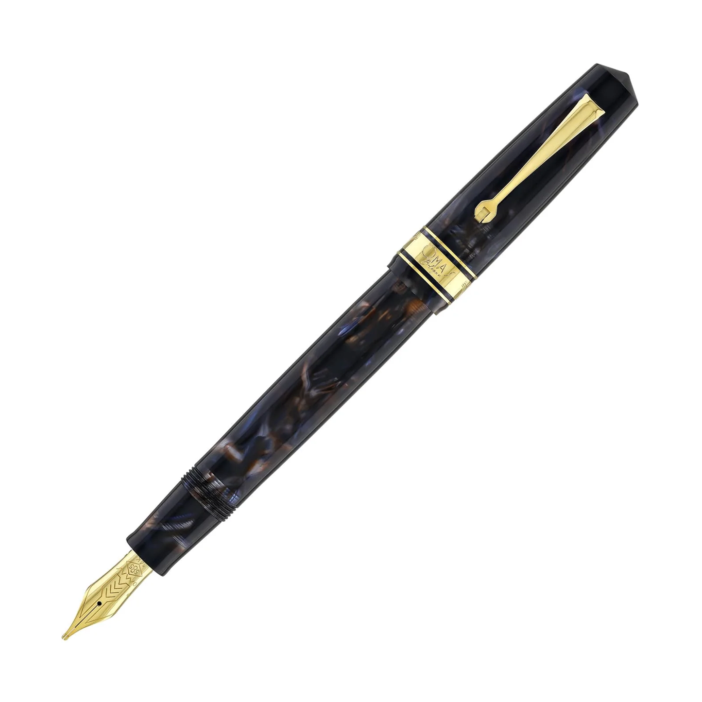 Omas Bologna Fountain Pen - Galassia with Gold Trim